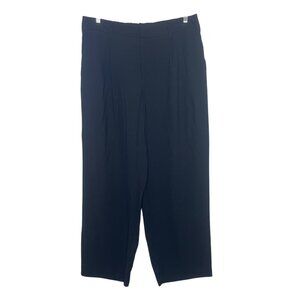 A New Day Wide Leg Pants Womens Size 14 Black New Pleated